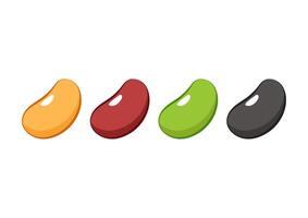 Mung bean, Kidney bean and Soy bean on white background. vector