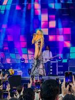 Captivating live performance by Moya Mishel at the STEREOLETO Festival in Saint Petersburg, Russia, on June 15, 2024. The stage was alive with vibrant lights, energetic music, and an enthusiastic crowd. photo