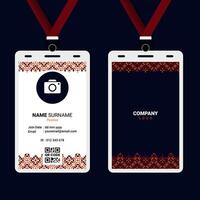 Oriental Geometric ID Card Design for Business or Company vector