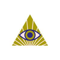 y2k Pyramid Eye Flat Funny Illustration vector