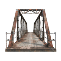 Miniature Bridge made of wood and moss AI-Generative png