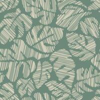 Scribble abstract hand drawn monstera leaf tropical seamless pattern background vector