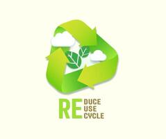 Premium about green concept, reduce, reuse, recycle. Template icon for logo. vector