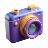 Colorful 3d camera icon in modern design, ideal for creative projects, technology themes, and app interfaces png