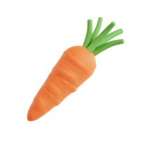 A Carrot With Green Leaves 3d Render Illustration png