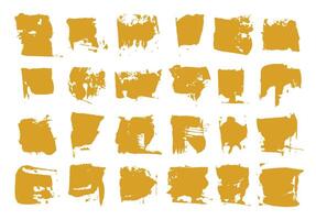 Grunge paint texture element set. Abstract rough painting smudge layout bundle. vector