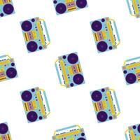 Aesthetics of the 90s, Seamless pattern with Retro magnet for cassettes. 2000s Elements. Modern flat style vector