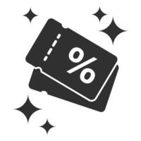shopping voucher or Discount ticket icon design isolated sign symbol illustration. A collection of high quality black flat style icons vector