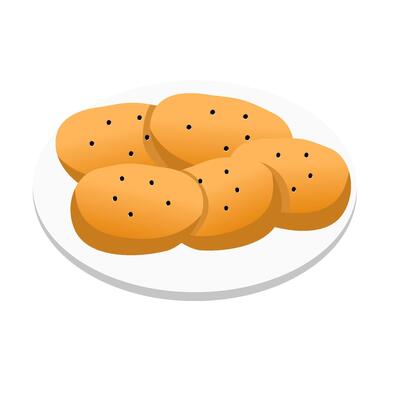 Biscuit in plate illustration