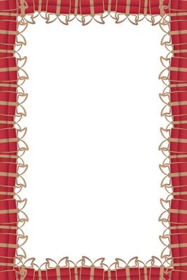 Valentine gift red gift box border. Frame of Red surprize box package with ribbon