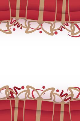Valentine gift red gift box border. Frame of Red surprize box package with ribbon