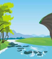 Creek river background vector