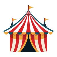 Classic Red And White Striped Circus Tent With Flags vector