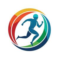 Colorful Abstract Running Figure Logo Design vector