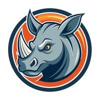Angry Rhinoceros Head Mascot Logo Design vector