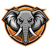 Angry Elephant Mascot Design In A Circular Emblem vector