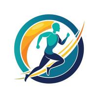 Abstract Illustration of a Runner in a Circular Design vector