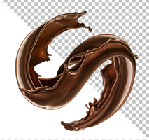 Chocolate splash isolated on white background with clipping path psd