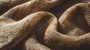 Close up of burlap texture for background. Vintage color tone photo
