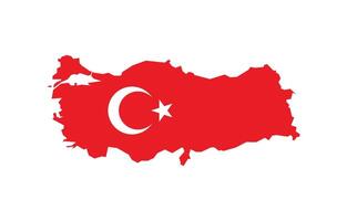 Turkey Map. Map of Turkey with National Flag. vector