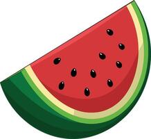 Delicious slice of ripe watermelon showing seeds and rind vector