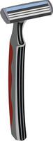 Hand razor with relative razor blades use beard cut- vector