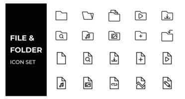 File and folder icon vector
