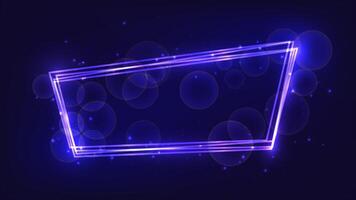 Neon frame with shining effects and sparkles vector