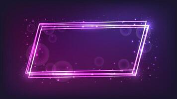 Neon frame with shining effects and sparkles vector