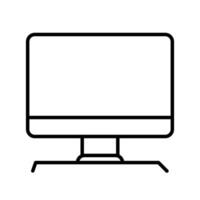 Desk with computer monitor icon flat design vector