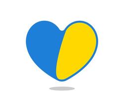 Ukrainian heart in blue-yellow colors of the flag of Ukraine. Symbol of freedom and democracy. vector