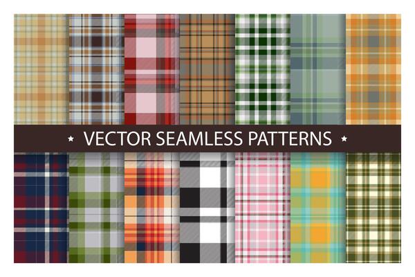 Plaid pattern seamless ornate. Set classic background. Fabric texture collection.
