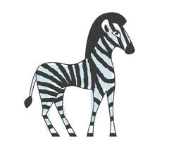 Cute zebra illustration for kids design or print. vector