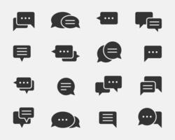 Chat icon design element. Talk bubble speech sign. Set dialogue balloons. vector