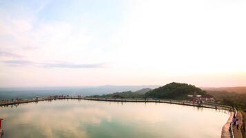 Nglanggeran ambience with sunset view. photo
