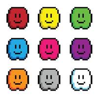 Cloud Game Pixelation Collection vector