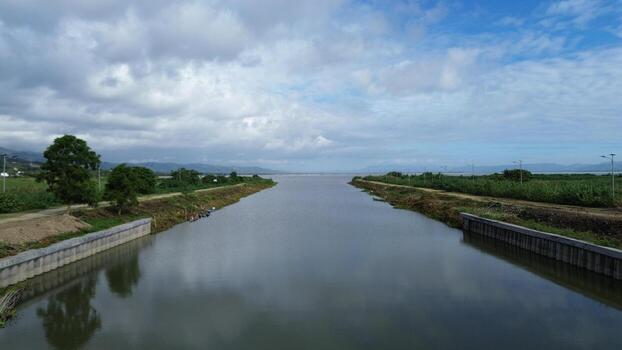 aerial view of Limboto Lake, Gorontalo-Indonesia photo
