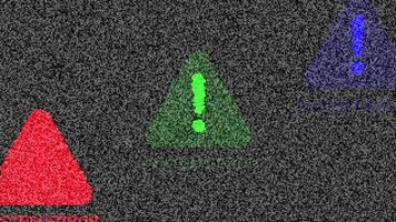 System error text animation on black background video