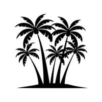 Silhouette coconut tree on white background vector