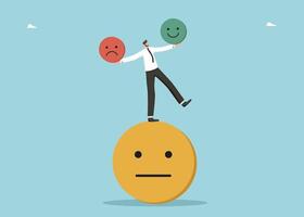 Man balances on choosing right emotion vector