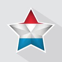 Luxembourg Flag Star Shape Icon vector