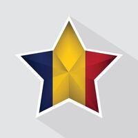 Chad Flag Star Shape Icon vector