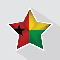 Guinea Bissau Flag Star Shape Icon vector