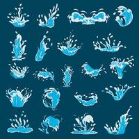 Dynamic Water Splash Illustration Set vector