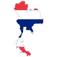 Thailand map contour of a flag of Thailand vector