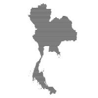 Thailand map with a lined pattern vector