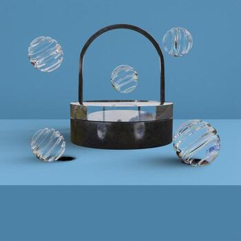 3d hacer de mínimo escena para producto monitor presentación con elegante color para tu diseño foto