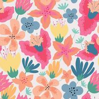 Seamless pattern with abstract flowers vector
