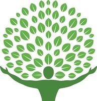 Abstract Human tree logo. circle abstract Unique Tree vector