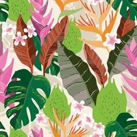 seamless pattern with hand drawing wild flowers, abstract colorful botanical illustration vector
